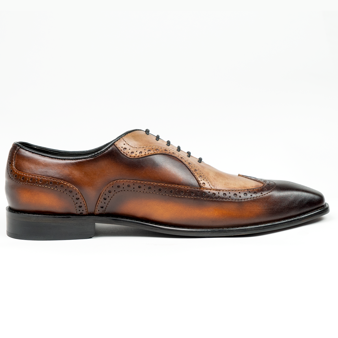 Latte Luster Hand-Painted Brogue Lace-up – Leather Bakery